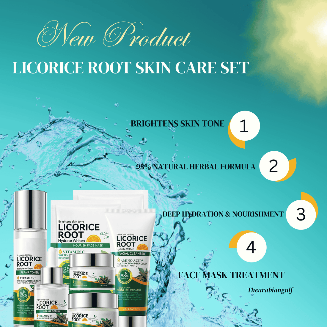 Sadoer Licorice Root Whitening Skin Care Set